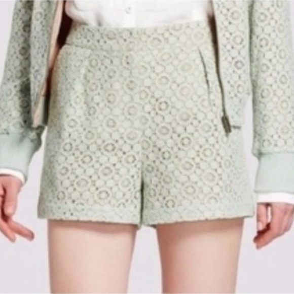 Victoria Beckham for Target mint lace overlay shorts size 8 - Picture 1 of 7